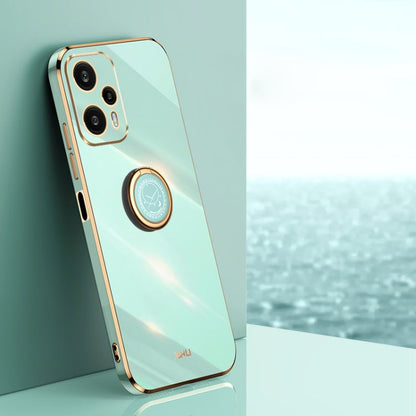 XINLI Straight Edge 6D Electroplate TPU Phone Case with Ring Holder, For Xiaomi Redmi Note 12S 4G, For Xiaomi Redmi Note 12 Pro 4G, For Xiaomi Redmi Note 12 Turbo