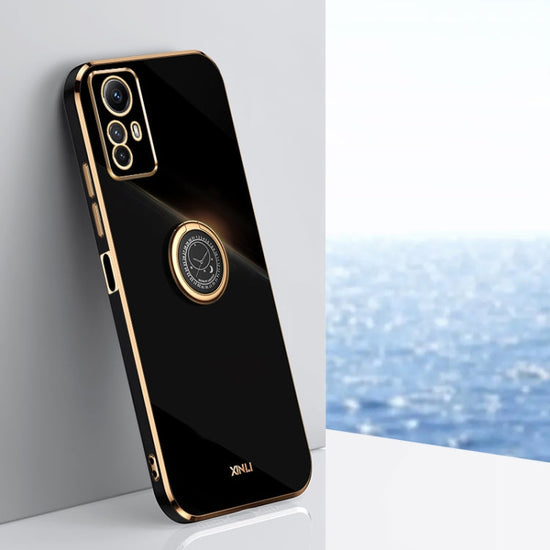 XINLI Straight Edge 6D Electroplate TPU Phone Case with Ring Holder, For Xiaomi Redmi Note 12S 4G, For Xiaomi Redmi Note 12 Pro 4G, For Xiaomi Redmi Note 12 Turbo