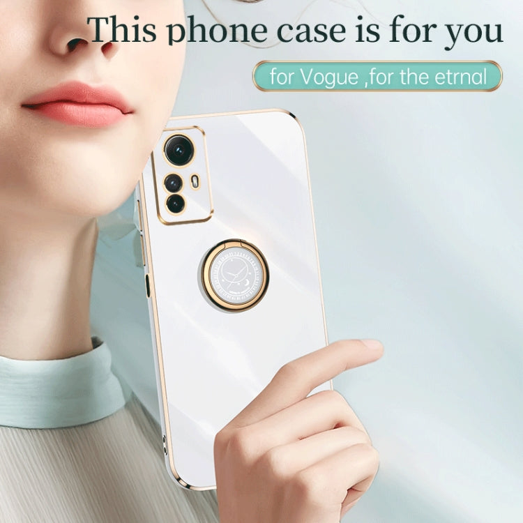 XINLI Straight Edge 6D Electroplate TPU Phone Case with Ring Holder, For Xiaomi Redmi Note 12S 4G, For Xiaomi Redmi Note 12 Pro 4G, For Xiaomi Redmi Note 12 Turbo