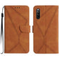 Stitching Embossed Leather Phone Case, For Sony Xperia 10 V