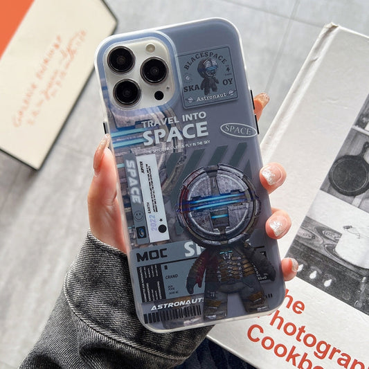 For iPhone 11 Dual-side IMD Astronaut Frosted Phone Case(Blue Grey)