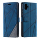For Samsung Galaxy A04e /F04 Skin Feel Splicing Leather Phone Case(Blue)