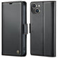 For iPhone 14 CaseMe 023 Butterfly Buckle Litchi Texture RFID Anti-theft Leather Phone Case(Black)