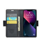 For iPhone 14 CaseMe 023 Butterfly Buckle Litchi Texture RFID Anti-theft Leather Phone Case(Black)