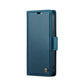 For iPhone 14 Plus CaseMe 023 Butterfly Buckle Litchi Texture RFID Anti-theft Leather Phone Case(Blue)