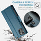 For iPhone 14 Plus CaseMe 023 Butterfly Buckle Litchi Texture RFID Anti-theft Leather Phone Case(Blue)