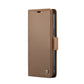 For iPhone 14 Pro CaseMe 023 Butterfly Buckle Litchi Texture RFID Anti-theft Leather Phone Case(Brown)