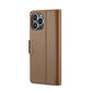 For iPhone 14 Pro CaseMe 023 Butterfly Buckle Litchi Texture RFID Anti-theft Leather Phone Case(Brown)