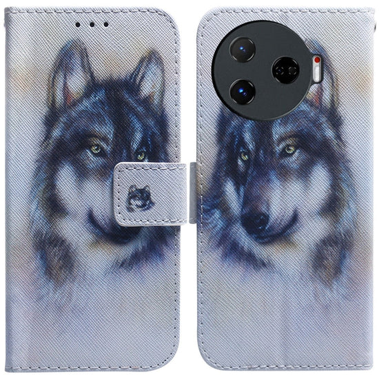 Coloured Drawing Flip Leather Phone Case, For Tecno Camon 30 Pro CL8, For Tecno Camon 30 4G / 30 5G CL6 CL7