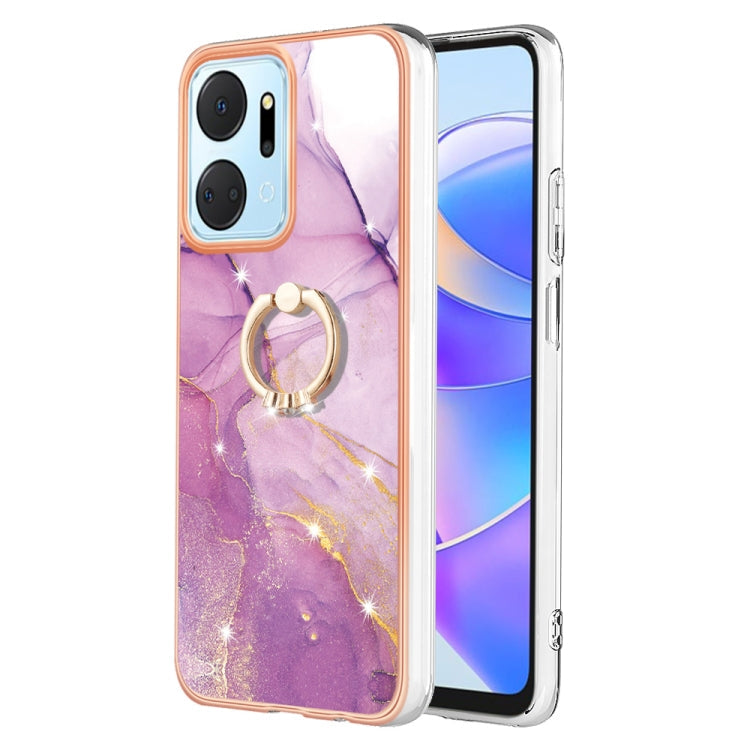 Electroplating Marble IMD TPU Phone Case with Ring Holder, For Honor Magic5 Pro, For Honor X8a, For Honor X9a / Magic5 Lite, For Honor X7a