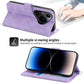 For Huawei Pura 70 Pro / Pura 70 Pro+ Skin-feel Flowers Embossed Wallet Leather Phone Case(Purple)