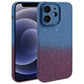 For iPhone 12 Gradient Starry Silicone Phone Case with Lens Film(Blue Red)