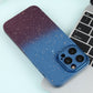 For iPhone 12 Gradient Starry Silicone Phone Case with Lens Film(Blue Red)