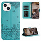 Cat Embossing Pattern Leather Phone Case with Lanyard, For iPhone 13, For iPhone 13 mini, For iPhone 12, For iPhone 12 Pro Max