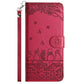 Cat Embossing Pattern Leather Phone Case with Lanyard, For iPhone XS Max, For iPhone X, For iPhone 7 Plus / 8 Plus