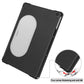 For Google Pixel Tablet Custer Pure Color 3-Fold Holder Smart Leather Tablet Case(Black)