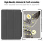 For Google Pixel Tablet Custer Pure Color 3-Fold Holder Smart Leather Tablet Case(Black)