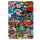 For Google Pixel Tablet Custer Painted 3-Fold Holder Smart Leather Tablet Case(Graffiti)