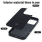 For iPhone 12 mini LC.IMEEKE 3 in 1 Carbon Fiber Texture Shockproof Phone Case(Black)