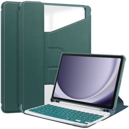 360 Rotation Transparent Smart Leather Case with Keyboard, For Samsung Galaxy Tab A11+, For Samsung Galaxy Tab S9 FE / S10 FE, For Samsung Galaxy Tab S9 FE+ / S10+, For Samsung Galaxy Tab A9+