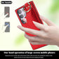 For Samsung Galaxy S23 Ultra Non-slip Full Coverage Ring PU Phone Case with Wristband(Red)