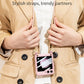 For Samsung Galaxy Z Flip5 GKK Cross-body Ultra-thin PC Phone Case with Strap(Pink)