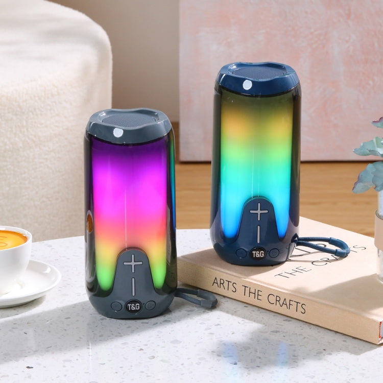 T&G TG651 Portable LED Wireless Bluetooth Speaker Outdoor TWS Subwoofer(Blue)