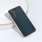 For Samsung Galaxy S23 FE 5G Genuine Leather Xiaoya Series Nano Plating Phone Case(Dark Green)