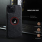 For iPhone 15 Plus Leather Texture Stitching Phone Case(Black)
