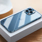 For iPhone 15 Pro Max Metal Frame Frosted PC Shockproof Phone Case(Ocean Blue)