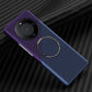 For Huawei Mate 60 Pro Magnetic Carbon Fiber Shockproof Phone Case(Blue Purple)