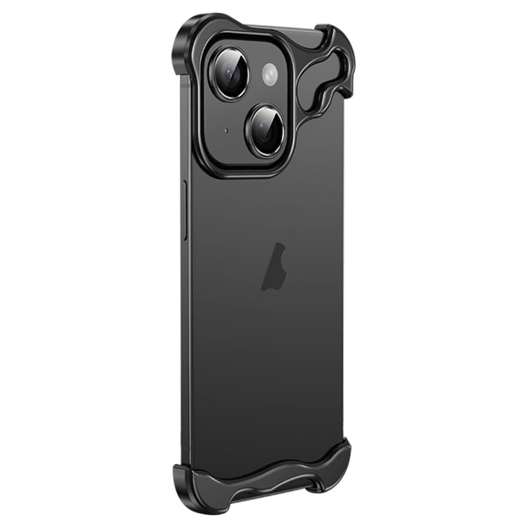 Frameless Metal Corner Pad Phone Case with Lens Film, For iPhone 14 Plus, For iPhone 14, For iPhone 14 Pro, For iPhone 14 Pro Max