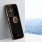XINLI Straight 6D Plating Gold Edge TPU Shockproof Case with Ring Holder, For Honor 200 Pro, For Honor Play 50, For Honor 200 Lite Global
