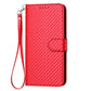 YX0070 Carbon Fiber Buckle Leather Phone Case with Lanyard, For iPhone XS Max, For iPhone 8 Plus / 7 Plus