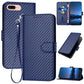 YX0070 Carbon Fiber Buckle Leather Phone Case with Lanyard, For iPhone XS Max, For iPhone 8 Plus / 7 Plus
