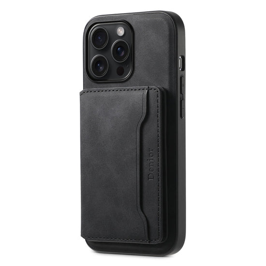 Denior D13 Retro Texture Leather MagSafe Card Bag Phone Case, For iPhone 15 Pro Max, For iPhone 15 Pro, For iPhone 15 Plus, For iPhone 15, For iPhone 14 Plus, For iPhone 13 / 14, For iPhone 14 Pro, For iPhone 14 Pro Max