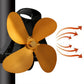 YL-105 4-Blade Aluminum Heat Powered Fireplace Stove Fan, YL-105 (Bronze), YL-105 (Grey), YL-105 (Gold), YL-105 (Rose Red), YL-105 (Silver), YL-105(White), YL-105 (Black)
