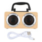 W5B Wooden Portable Dual Horn Stereo Bluetooth Speaker with Phone Holder, Support TF Card / AUX
