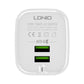 LDNIO A201 2.4A Dual USB Charging Head Travel Direct Charge Mobile Phone Adapter Charger With Micro USB Data Cable, Micro USB
