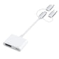 A18 Pro 3 in 1 8 Pin + Type-C + Micro USB to HDMI + 8 Pin Digital AV Adapter (White)