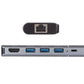 6 in 1 USB 2.0 x 3 + HDMI + RJ45 + 8 Pin Female Charging Port to 8 Pin Male Multi-function Dock Station Adapter