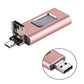 easyflash RQW-01B 3 in 1 USB 2.0 & 8 Pin & Micro USB 32GB Flash Drive, RQW-01B Rose Gold