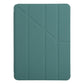 Millet Texture PU+ Silicone Full Coverage Leather Case with Multi-folding Holder for iPad Air (2020) 10.9 inch (Dark Green)