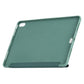 Millet Texture PU+ Silicone Full Coverage Leather Case with Multi-folding Holder for iPad Air (2020) 10.9 inch (Dark Green)