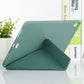 Millet Texture PU+ Silicone Full Coverage Leather Case with Multi-folding Holder for iPad Air (2020) 10.9 inch (Dark Green)