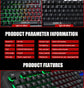 iMICE AK-400 USB Interface 104 Keys Wired Colorful Backlight Gaming Keyboard for Computer PC Laptop(Black)