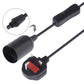 E27 Wire Cap Switch Lamp Holder Chandelier Power Socket with 1.8m Extension Cable, Big UK Plug(Black)