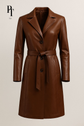 Prestige Tannery Brown Leather Trench Coat