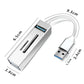 15101 5 in 1 USB3.0 to 3 x USB + SD / TF Card Reader HUB Adapter (Silver)