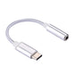 USB-C / Type-C Male to 3.5mm Female Weave Texture Audio Adapter, Length: about 10cm, Gold, Silver